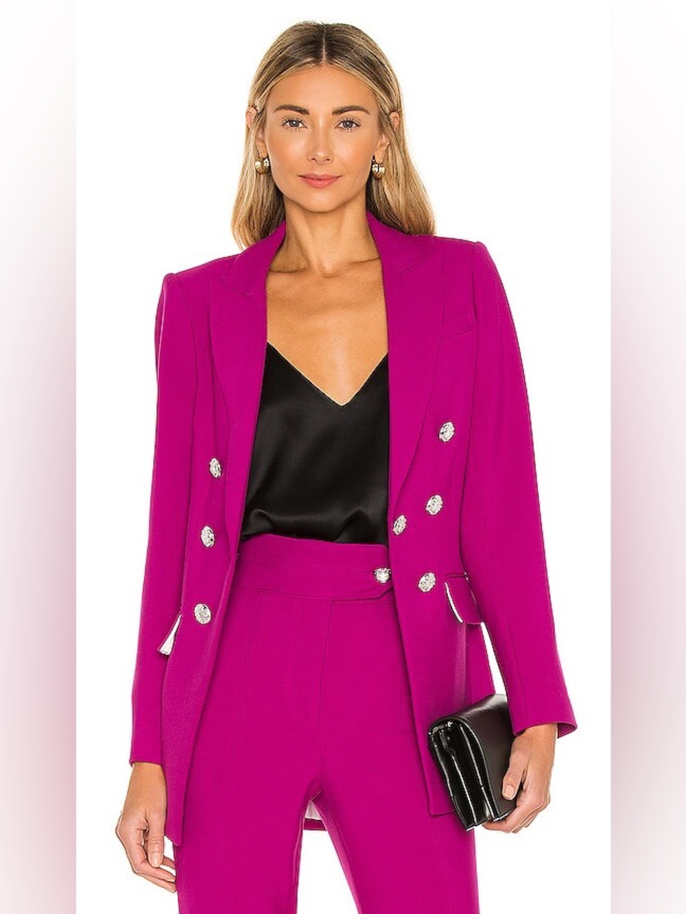 Veronica Beard Matteo Dickey Double-Breasted Blazer in Magenta Size 2